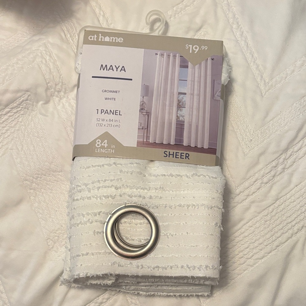 Maya Sheer White Grommet Curtain Panel